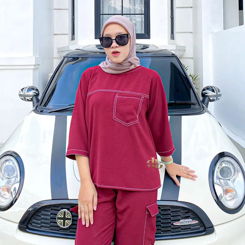 db - REVINA baju setelan wanita kekinian one set korean style terbaru 2025 setcel cargo lis 4