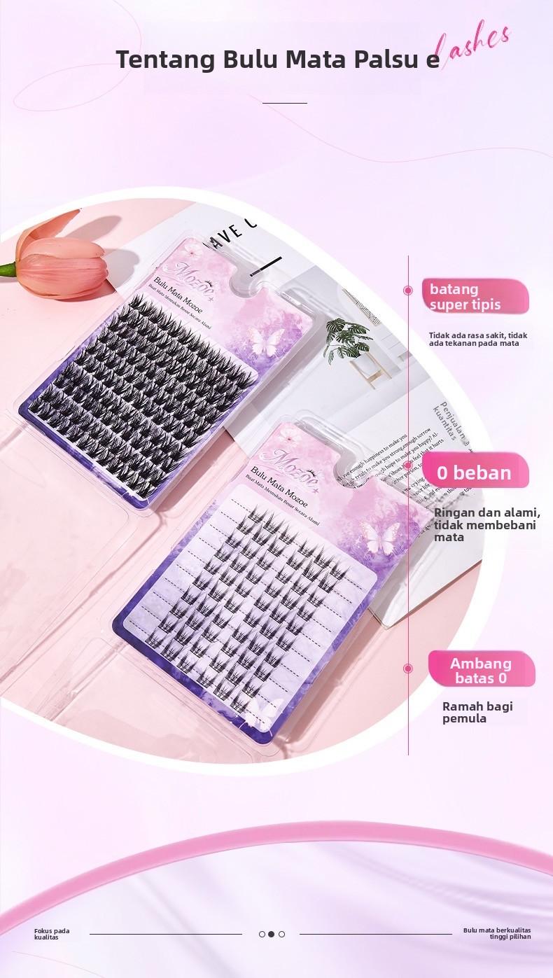 Mozoe Bulu Mata Eyelash Extension Cat Eye10 11 12mm Bulu Mata Palsu Waterproof Dengan Alat Gratis Disertakan 2 Kotak Hemat