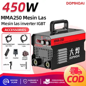 DOMHOAI Mesin Las IGBT MMA-250 Inverter Las Listrik Logam Portable Mesin Las Logam Tampilan Digital Definisi Tinggi