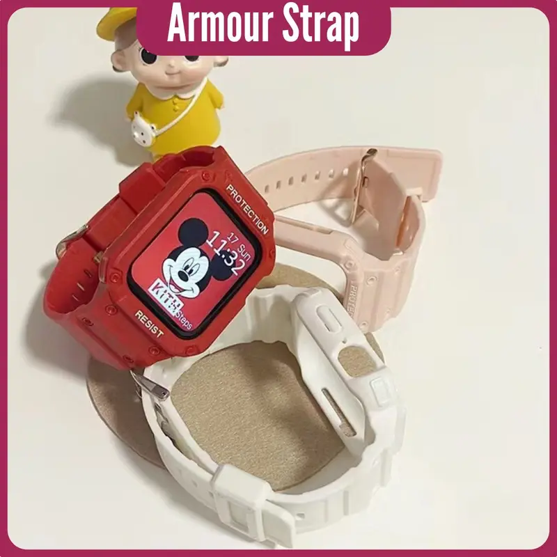Armour Model Strap untuk A watch series 1 2 3 4 5 6 7 8 T500 T55 HW Series IWO Series T55 plus T500 Plus Pro 0