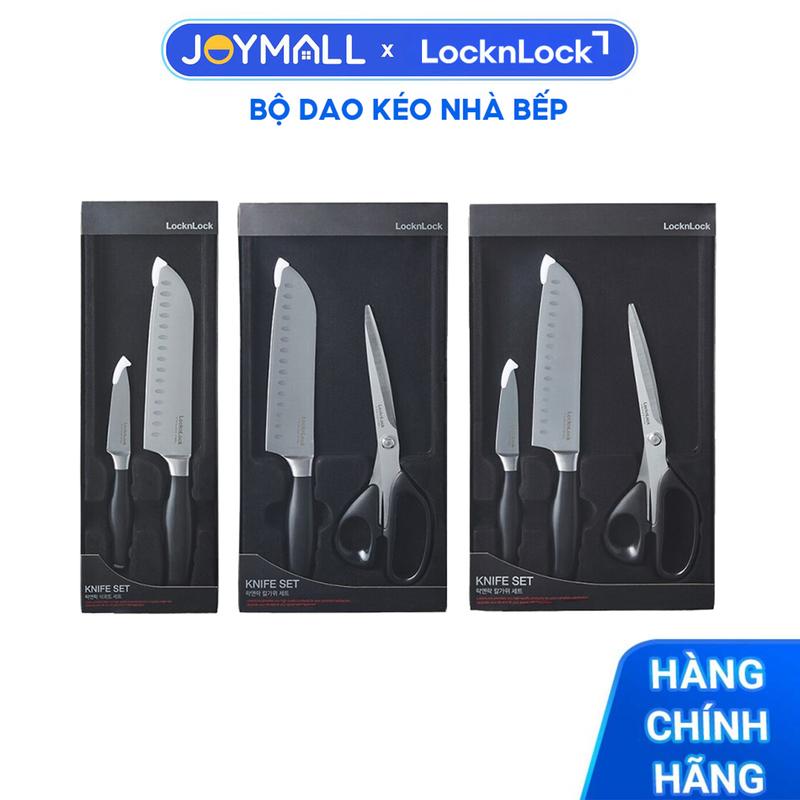 Bộ Dao Kéo Nhà Bếp LocknLock Thép Không Gỉ CKK303 CKK304 CKK305 - Hàng Chính Hãng Chuẩn Santoku, Chống Ăn Mòn - JoyMall