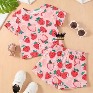 JTKIDS SETELAN ANAK UNISEX STRAWBERRY PENDEK FULL PRINT