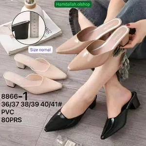 Sepatu Sendal Wanita 066 Hitam Bahan Karet Jelly Ukuran Normal 36-41 Tinggi 4-5Cm Sepatu Kekinian sepatu Shoes