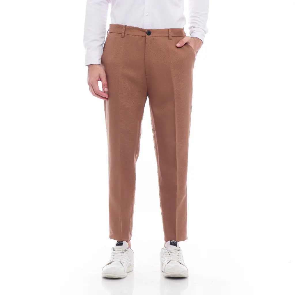 DZARGO - Celana Ankle Pants Pria (formal  bahan  kantor  kain  kerja) panjang slimfit - Moca
