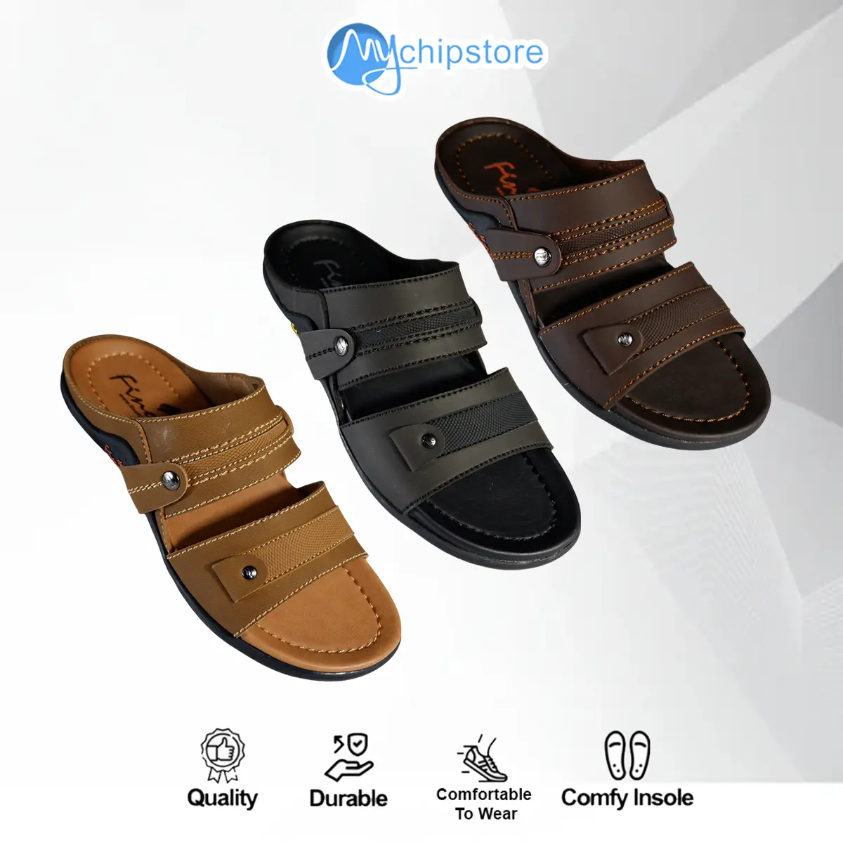Sandal Slide Kulit Pria Dewasa FINOTTI BPZ 14 Original Sendal