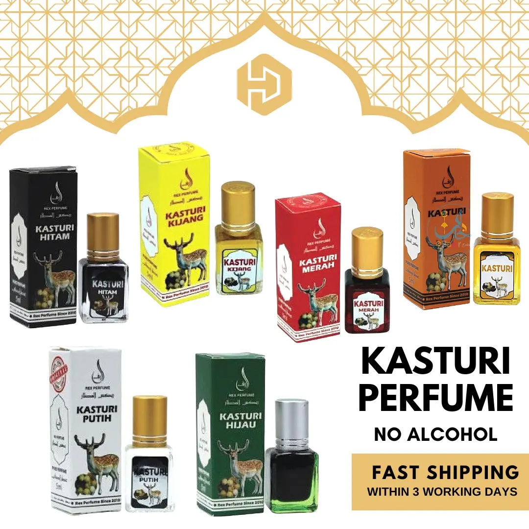 Kasturi Kijang | Kasturi Hitam | Kasturi Putih | Kasturi Merah | Kasturi Hijau (2btls x 5ml)