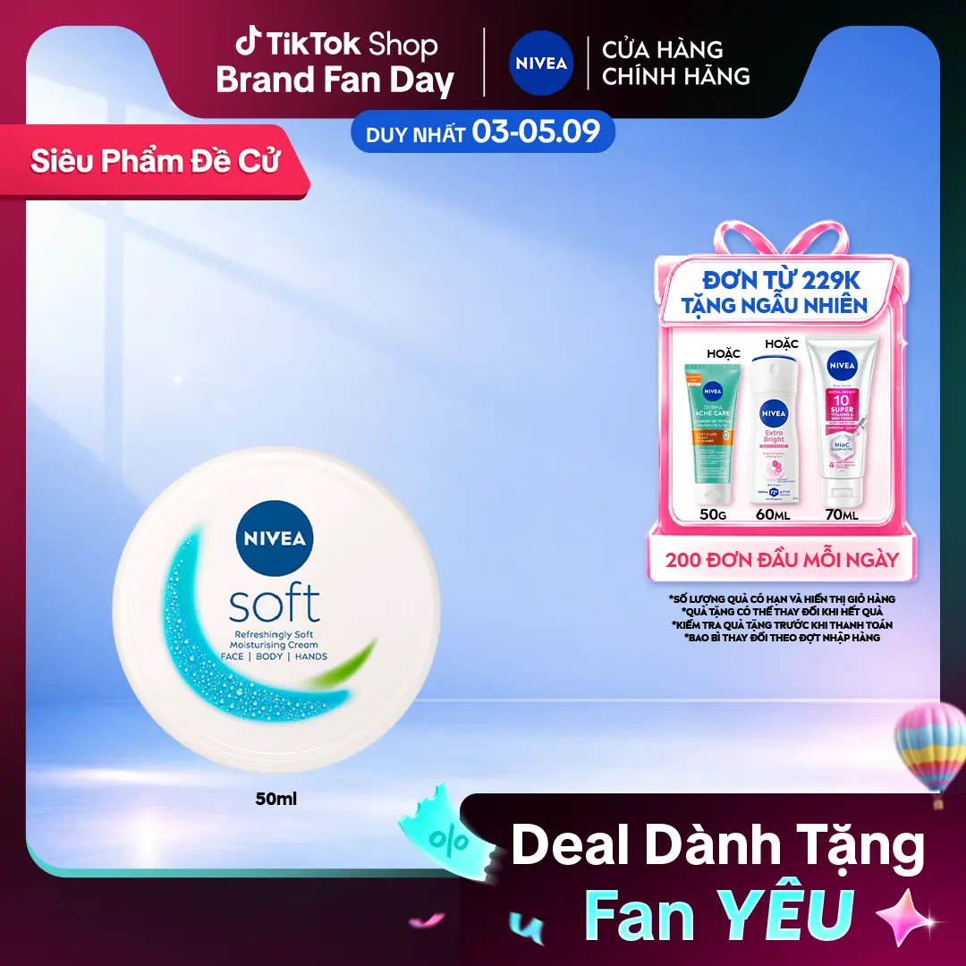 Kem Dưỡng Mềm Da Soft Với Tinh Dầu Jojoba Và Vitamin E Cân Bằng Độ Ẩm Cho Da Mềm Mịn (50ml/200ml) - 89054/89050