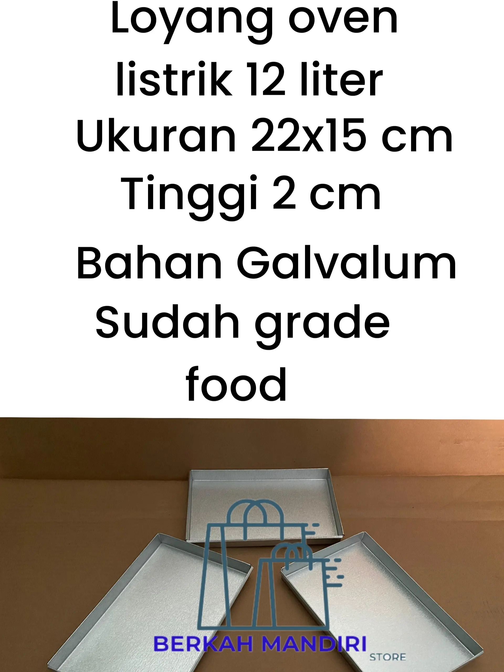 LOYANG OVEN LISTRIK/ CETAKAN KUE KERING KAPASITAS 12 LITER UKURAN 22x15cm TINGGI 2cm BAHAN GALVALUM/GALVANIS TERMURAH TERLENGKAP DAN BERKUALITAS TINGGI
