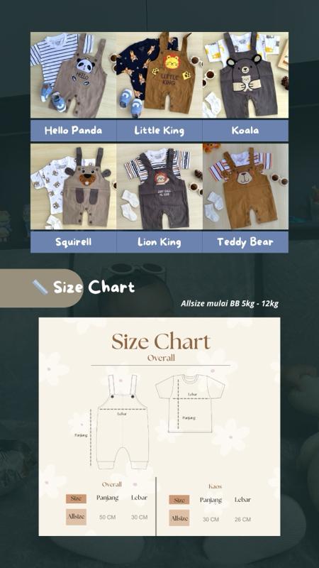 Product Introduction of Nyukids - Overall SET Glasses Bear 5bulan - 18bulan / One Set Setelan / Baju Bayi Cowok/ Bahan Adem dan Nyaman 2