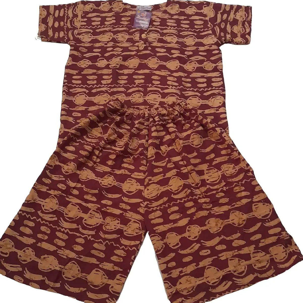 setelan KULOT batik wanita ld110cm Celana Pendek baju Kancing