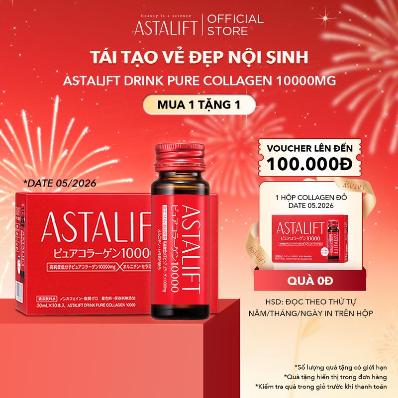 MUA 1 TẶNG 1 Nước Uống Collagen ASTALIFT Drink Pure 10.000MG Hỗ Trợ Làm Đẹp Da Giúp Da Mịn Mượt Lọ 30ml