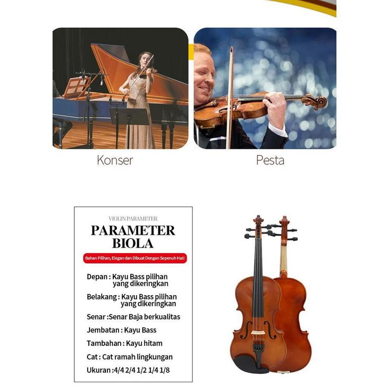 4/4 biola untuk dewasa, anak-anak, dan remaja /alat musik gesek /biola anak /biola remaja /string instrument 4