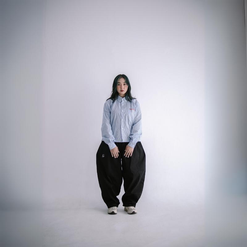 Longshirt Boxy - Geld Importaint | Kemeja stripe boxy lengan panjang Pria / Wanita Unisex Salur Garis Nyaman Casual Katun 3