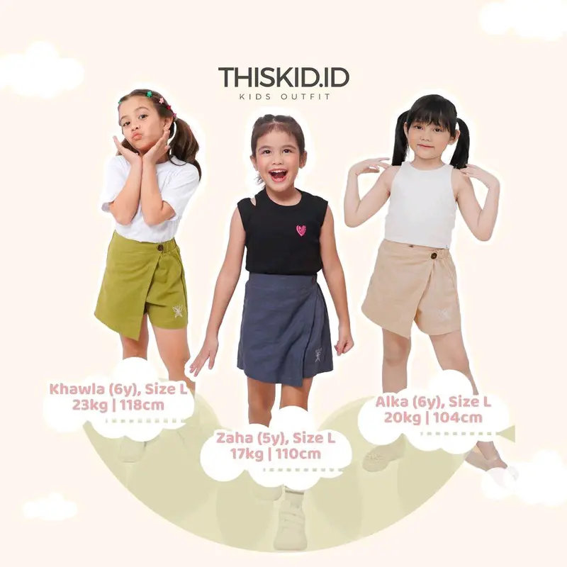 bella skort usia 3-4th / rok model celana anak 2