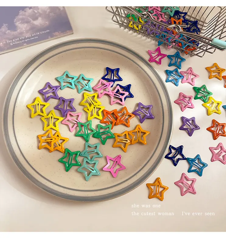 MSS-(COD)Jepit Rambut Bentuk Bintang Hair Clips Bintang Aksesoris Rambut Wanita Pin Rambut Bintang Warna Warni (BELI LOKAL) 4