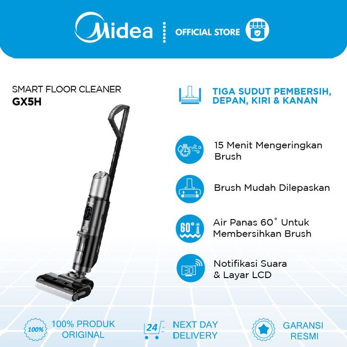 Gambar Midea Vacuum MWD-GX5Pro Floor Washer 2600mAh, Double edge cleaning, 800 ml Clean Water, 450 ml Dirty Water Tank dari Midea Electronics Indonesia Kota Administrasi Jakarta Utara Tokopedia
