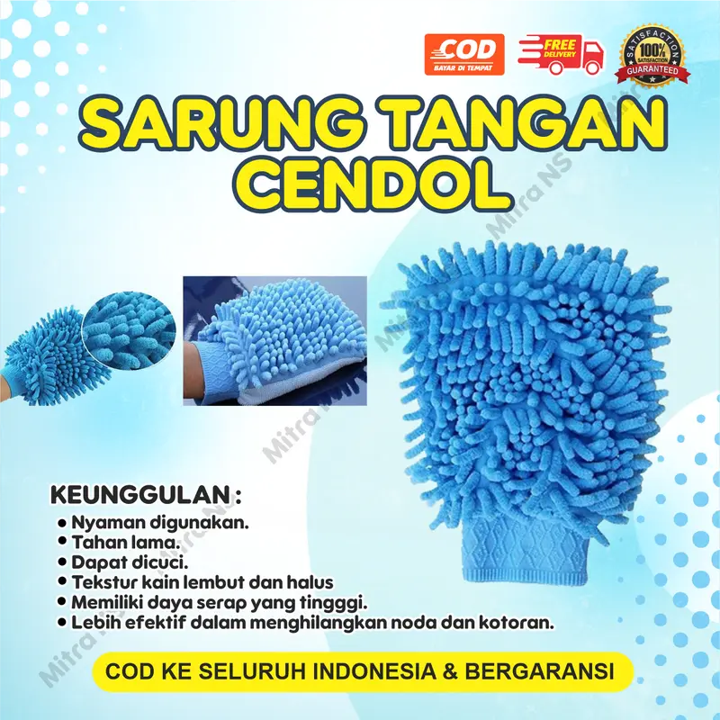 SARUNG TANGAN CENDOL MICROFIBER CENDOL Premium Isi 5 PCS Serbaguna Viral CUCI MOBIL MOTOR 2