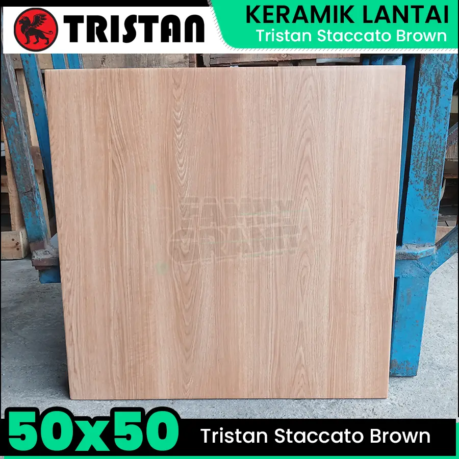 Keramik Motif Kayu 50x50 Tristan Staccato Brown Teras/Garasi Matte KW1