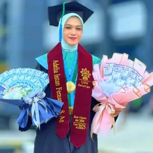 selempang wisuda | selempang DUA SISI | selempang LEHER | selempang custom, murah 1 HARI JADI Syal Kain Selendang