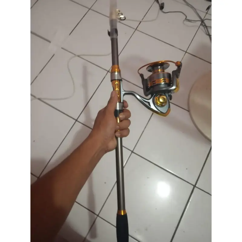 DISKON Set Pancing Laut Kekuatan Max 20kg Joran Carbon 210cm Reel debao DB6000 10 Ball Bearing Plus Benang PE Panjang 300 meter dan Tang Remover Fishing Hook Alat Ikan 3