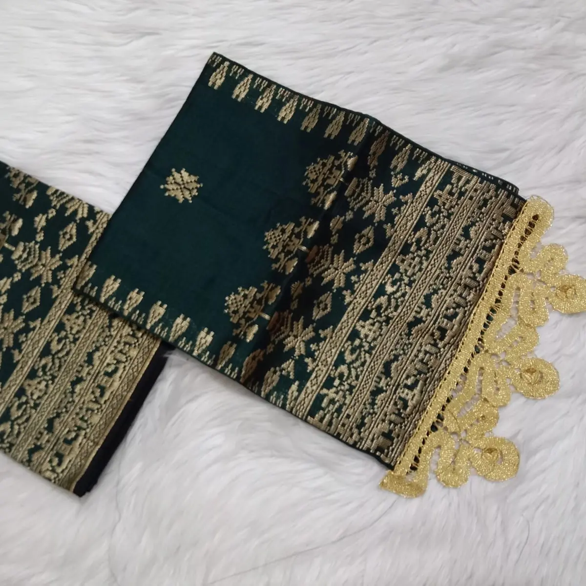 Songket silungkang ijo botol gold