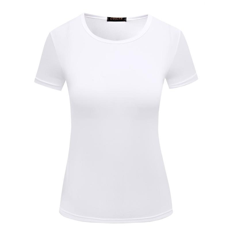 Product Introduction of Women Short Sleeves T-shirt Bottoming Shirt Round Neck Shirt Black White Solid Color Top Homewear T-shirt 3