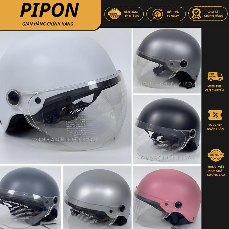 Mũ bảo hiểm Gắn Kính chống bụi nón bảo hiểm sơn nửa đầu Gắn Kính Mica cao cấp đa dạng màu sắc