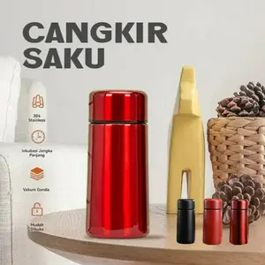 termos CANGKIR SAKU warna merah back and forth