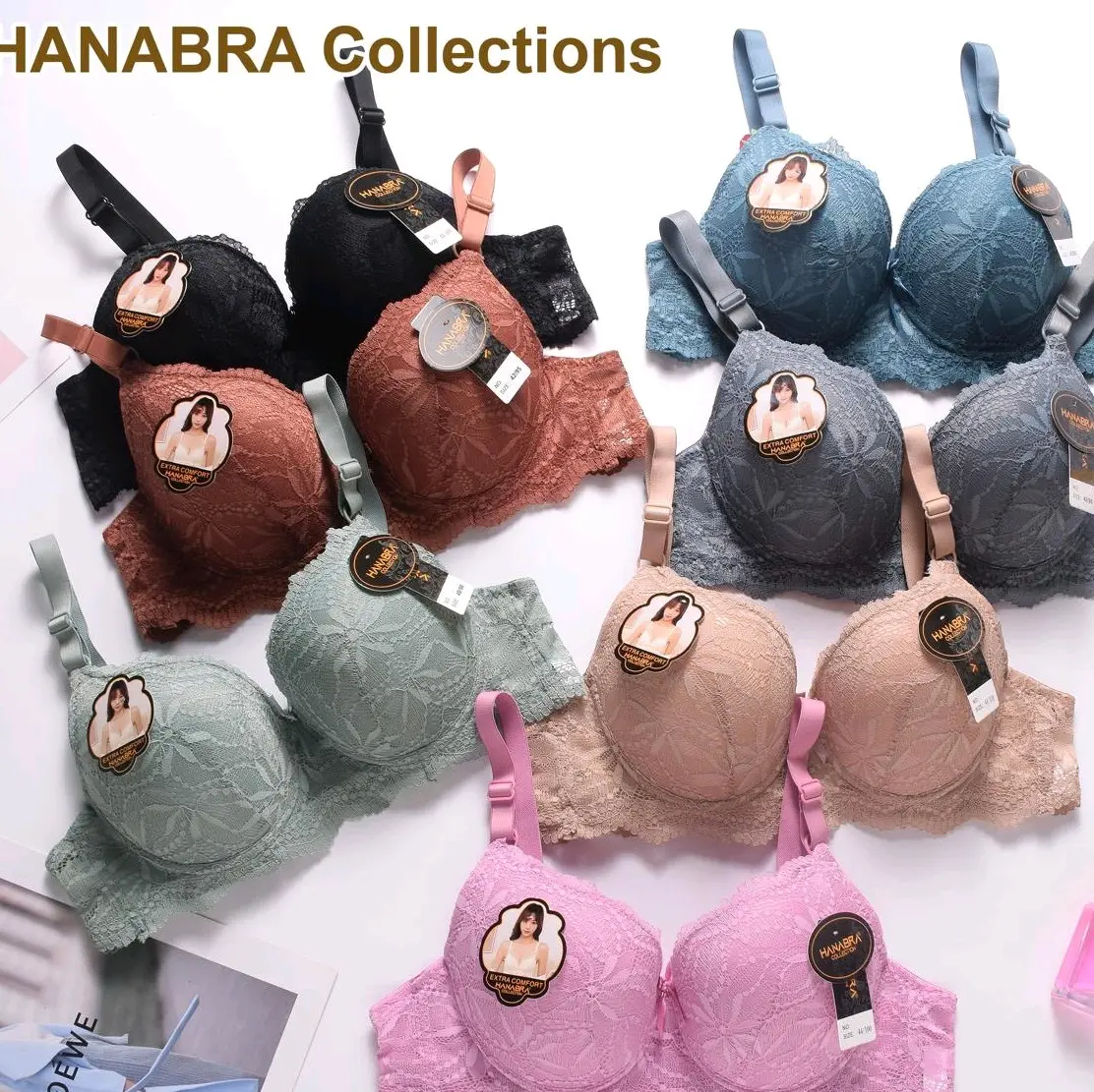 Paket Hemat Isi 4 Pcs Bra Beha Full Burkat Busa Sedang Bh Pakai Kawat kait 3 Tali Tidak Bisa di Lepas Cup C Renda