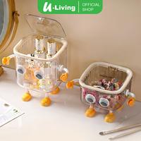 Gambar U-Living Desktop Organizer Transparan Motif Lucu Kotak Penyimpanan Mobil/Meja Tempat Sampah Mini Anti Slip DSO008 - S Black-Dengan Tutup dari U-Living Indonesia Kota Bekasi 1 Tokopedia