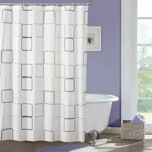 Lebar 180 x Tinggi 200 Tirai Shower Kamar Mandi Bahan Tebal Gratis 12 Ring Kaitan