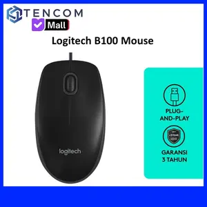 Logitech B100 Mouse Kabel USB Optical Wired