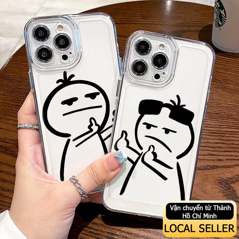 Ốp lưng điện thoại trong suốt mềm mại bằng silicone TPU, họa tiết mặt hài hước, tương thích với iPhone 18, 17, 16, 15, 14, 13, 12, 11 Pro Max và 16, 15, 14, 7 Plus, X, XR, XS Max, hiện đại, bền bỉ và chống rơi rớt