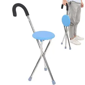 Tongkat Jalan Kursi Lipat 2in1 Foldable Cane Chair Portable