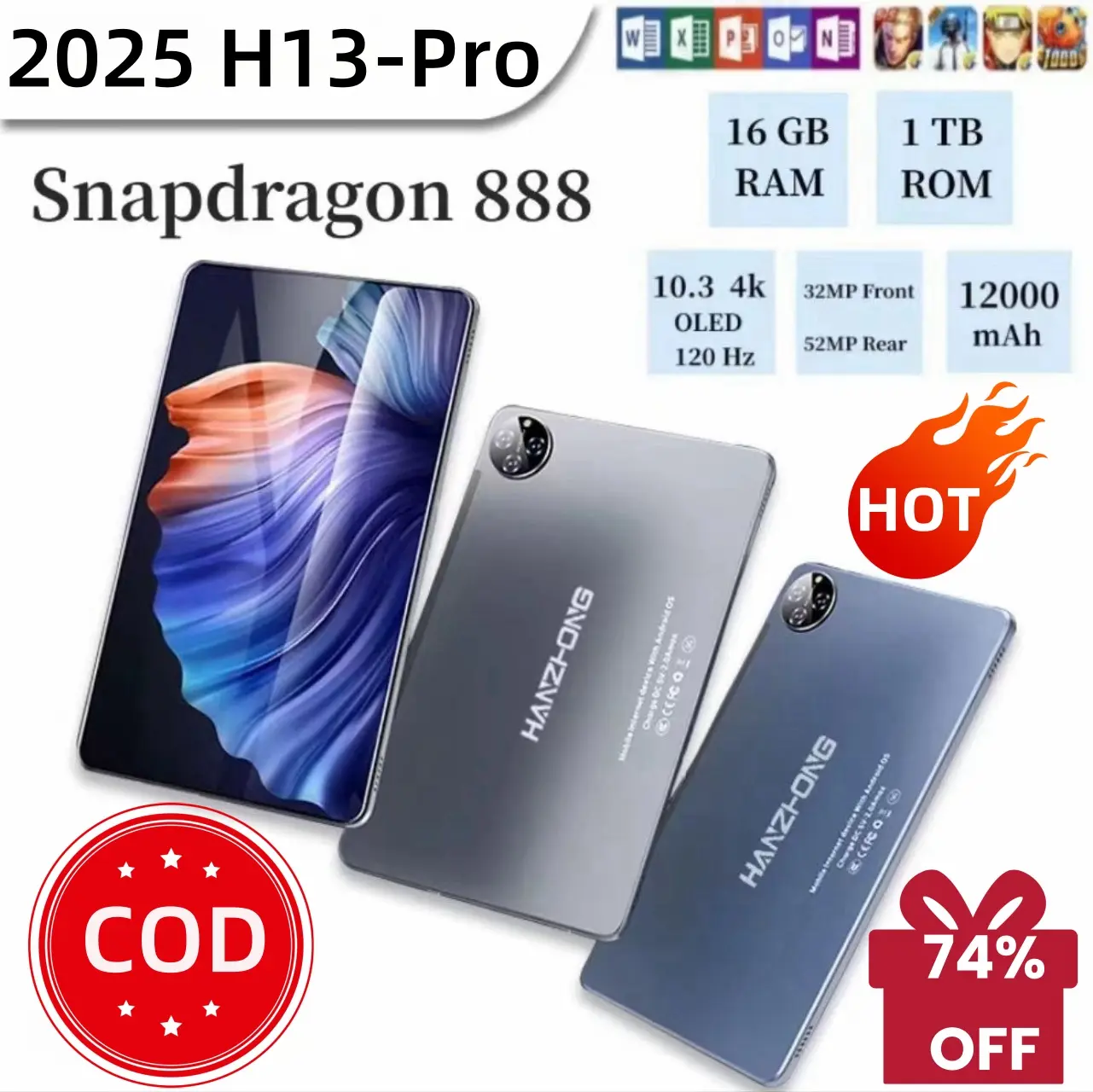 (Beli 1 Gratis 7+COD)2024 5G matepad H13 10.3" Tablet [16GB+1TB]|Pengalaman Pro LayaknyaPC|120Hz OLED Real Color FullView Display l Ultra-tipi|~