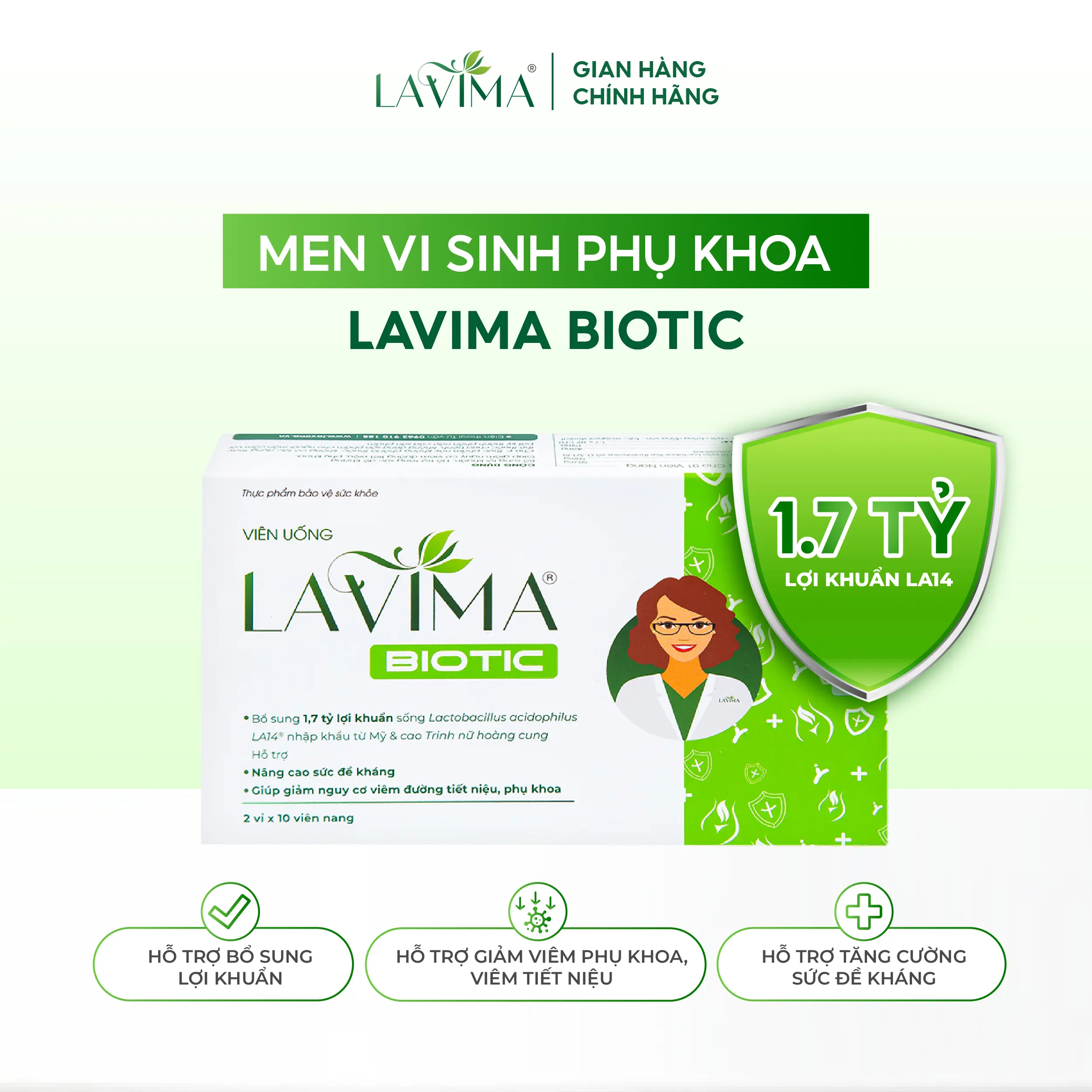 Thực Phẩm Bổ Sung Sức Khỏe Lavima Biotic Tăng Cường Lợi Khuẩn Hộp 20 Viên