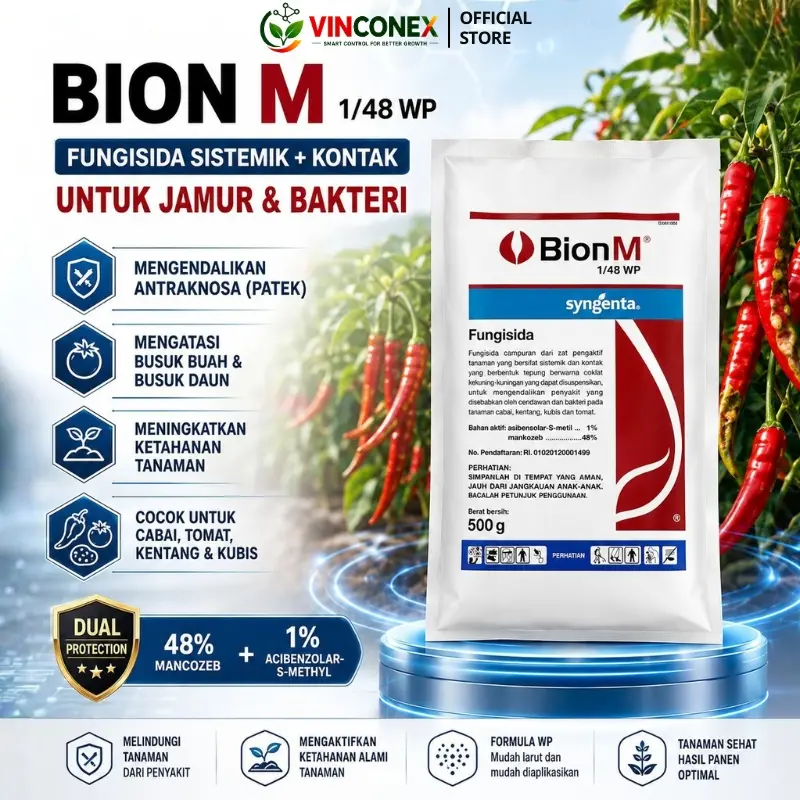 Bion-M 1/48 WP 500g – Solusi Perlindungan Tanaman dari Serangan Jamur & Penyakit