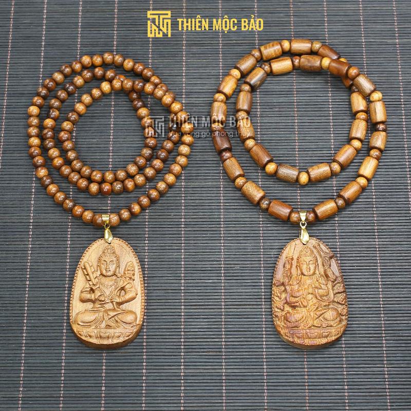  Vòng cổ mặt Phật gỗ Bách xanh Mộc Châu - Dây chuyền đeo cổ mang may mắn bình an - 8 Mặt Phật Bản Mệnh Di Lặc Quan Âm Bồ Tát Phật A Di Đà Quan Công Thiện-Ác Phân Tranh Thánh Giá | Thiên Mộc Bảo 