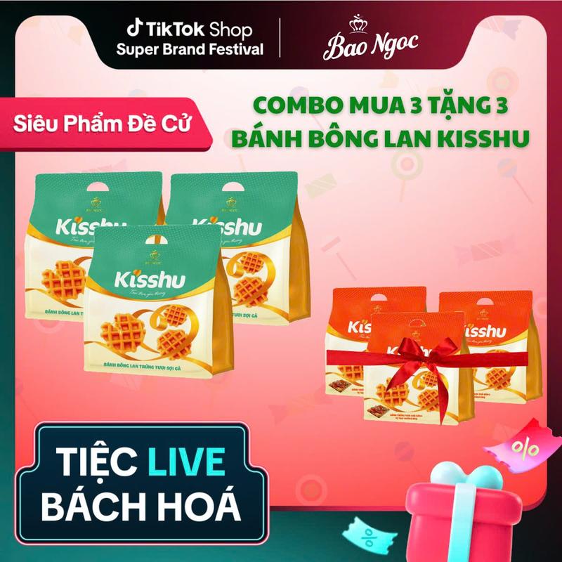 [ĐA KHO X Combo 6 Bịch Bông Lan Sợi Gà Và BBQ] Combo 6 Bịch Bánh Bông lan bao gồm 3 SỢI GÀ + 3 BBQ(4 Bánh Nhỏ/Bịch). Bánh Bảo Ngọc Đầy Đủ Dinh Dưỡng,.. Food Cake Thức Ăn