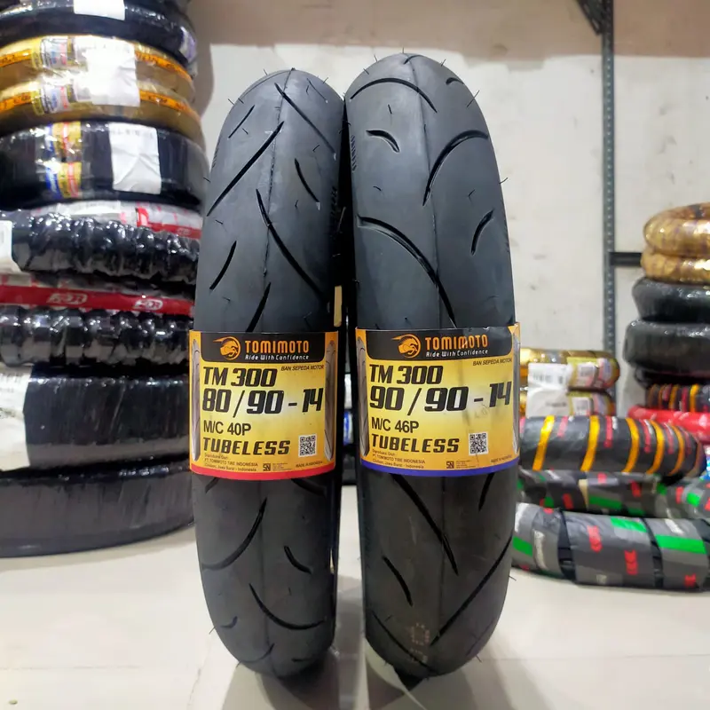 Ban Motor Tomimoto 80/90-14 90/90-14 Tubeless Ring 14 Donat Gratis Pentil TM100 TM125 TM225 TM300 TM325 0