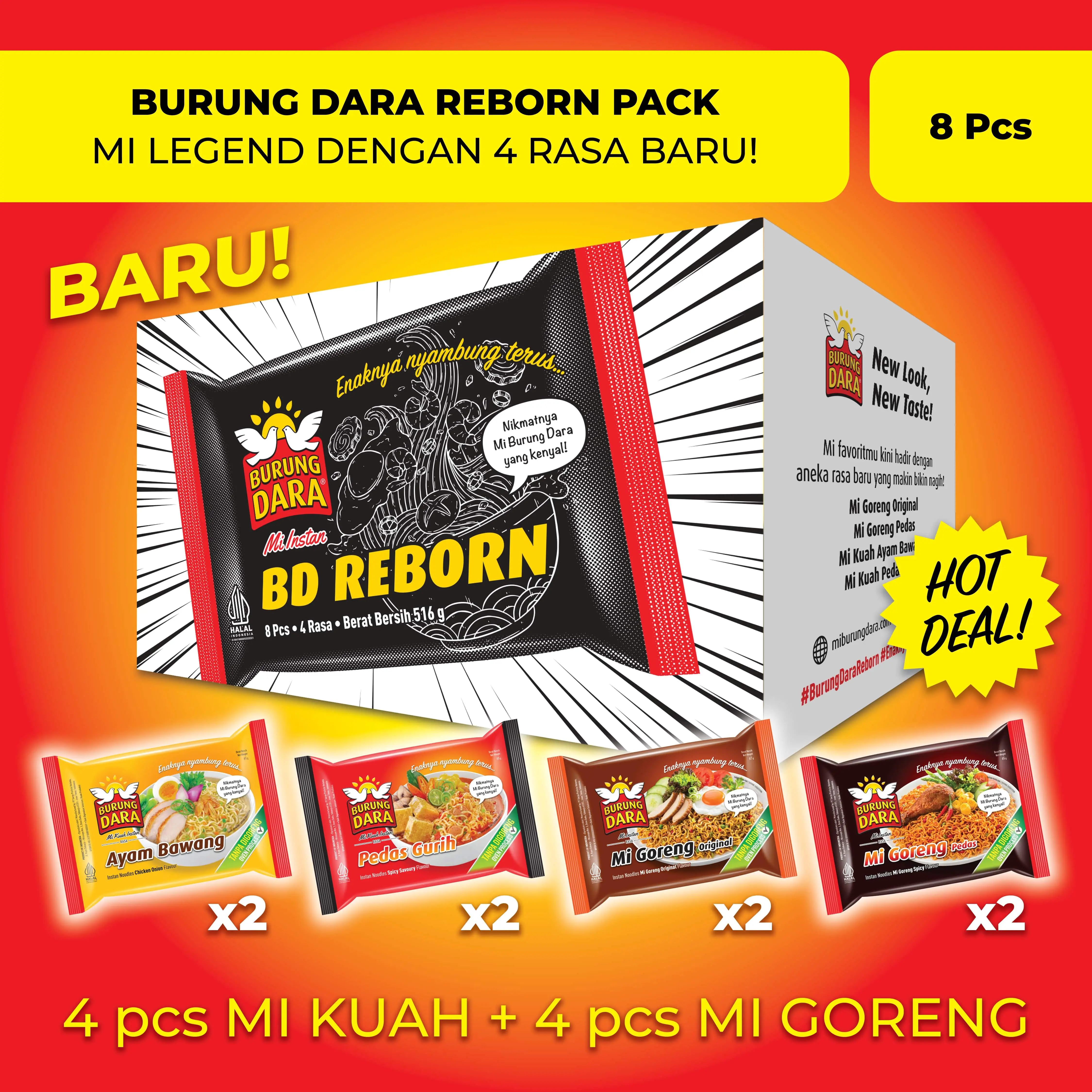 Burung Dara Instan Reborn Pack 8 Pcs