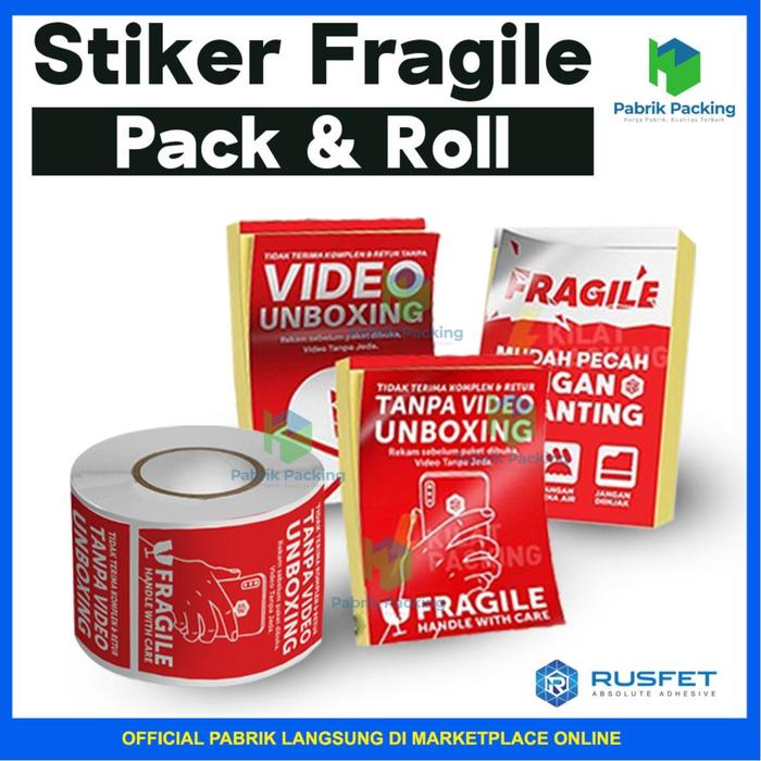 Gambar Stiker Label Packing Fragile + Video Unboxing Termurah Per Pack dari PabrikPacking Kota Administrasi Jakarta Utara Tokopedia