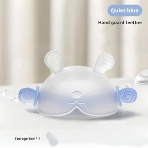 BPA free Silicone Cartoon Rabbit Cute 4-8 Month Baby Teeth Grinding Stick Dental Glue Anti Eating Hand Teether