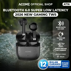 【BISA COD】ACOME Headset Earphone TWS Bluetooth 5.3 IPX4 Waterproof 3 Gram Ultra Light Inpods AT16 Garansi Resmi 1 Tahun
