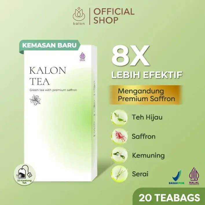 Kalon Teh Hijau Premium Saffron Greentea Minuman spearmint tea