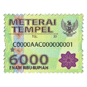 6000 Materai Tahun 2014-2020 Asli Original