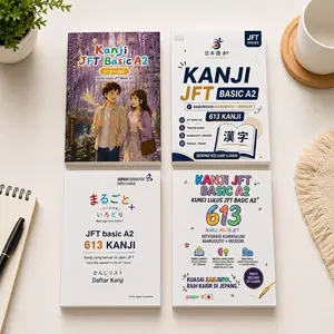 Kanji JFT A2 Marugoto & Irodori Buku Saku A6 613 Kanji Penting untuk Ujian JFT Basic A2 & Tokutei Ginou oleh Tiyo Sensei