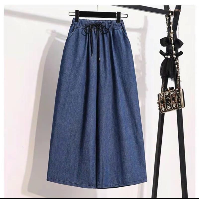 [40-80kg] SIÊU PHẨM Quần xuông ống sớ chất bò jean giấy mềm mát năng động, cao cấp nữ. 1