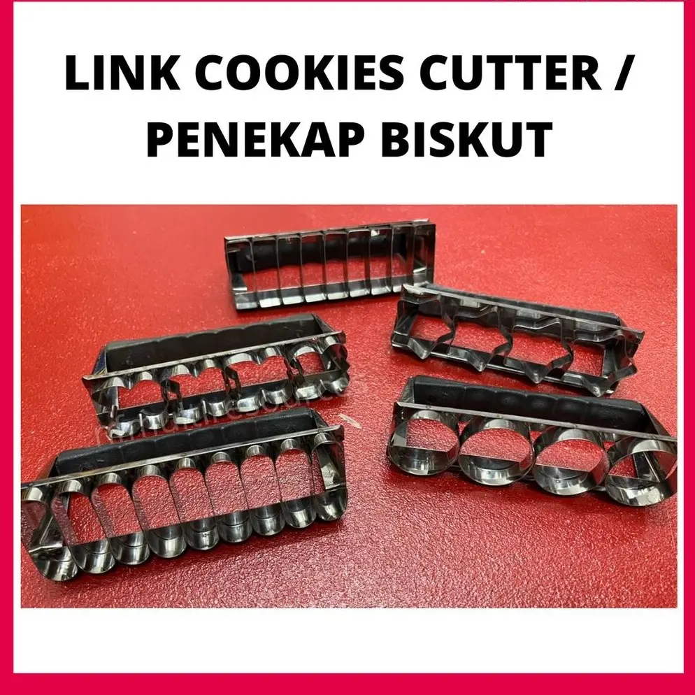 Cookies Cutter Link Acuan Biskut Kembar Steel Cookies Almond Penerap Berkembar Bulat Star Jejari Penekap Biscuit Raya