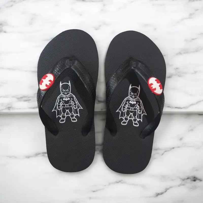 Sandal Jepit Anak Laki-laki Batman Polos Hitam Fashion 0